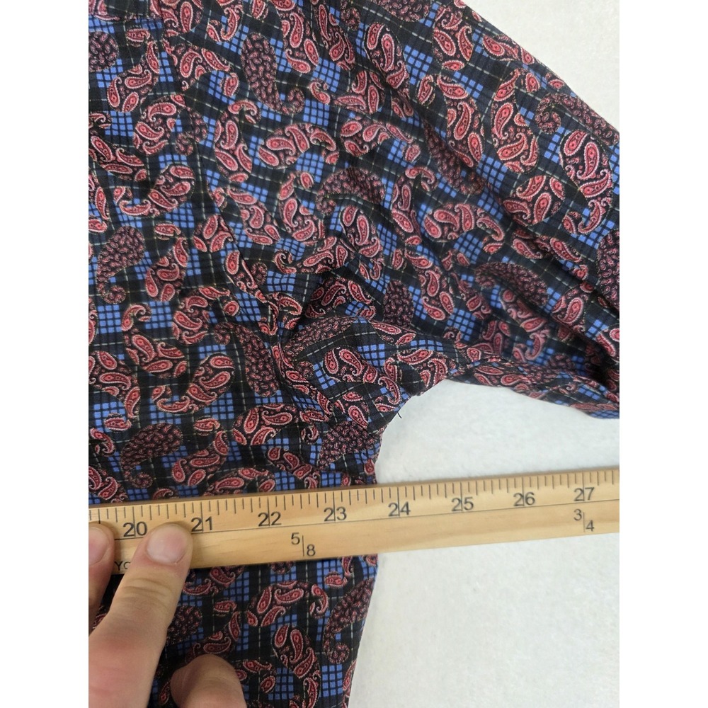 Luchiano Visconti Shirt Mens XL Multicolor Paisley Long Sleeve Button Stretch - Picture 13 of 14